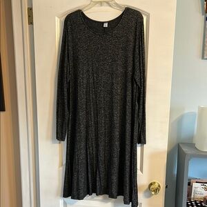Old Navy Black Long Sleeve A-line Dress for Casual Work